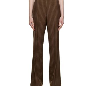 Reformation Brown Pinstripe Pants